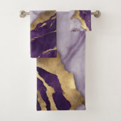 Minimalistischer skandinavischer Chic Lilac Lila M Badhandtuch Set (Insitu)