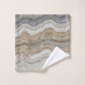 Minimalistischer skandinavischer Granitbrauner gra Badhandtuch Set (Waschlappen)