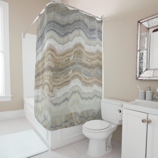 Minimalistischer skandinavischer Granitbrauner gra Duschvorhang (Beispiel)