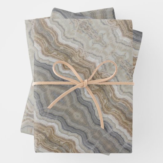 Minimalistischer skandinavischer Granitbrauner gra Geschenkpapier Set (Beispiel)