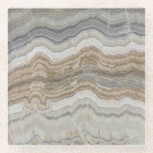 Minimalistischer skandinavischer Granitbrauner gra Glasuntersetzer (Vorderseite)