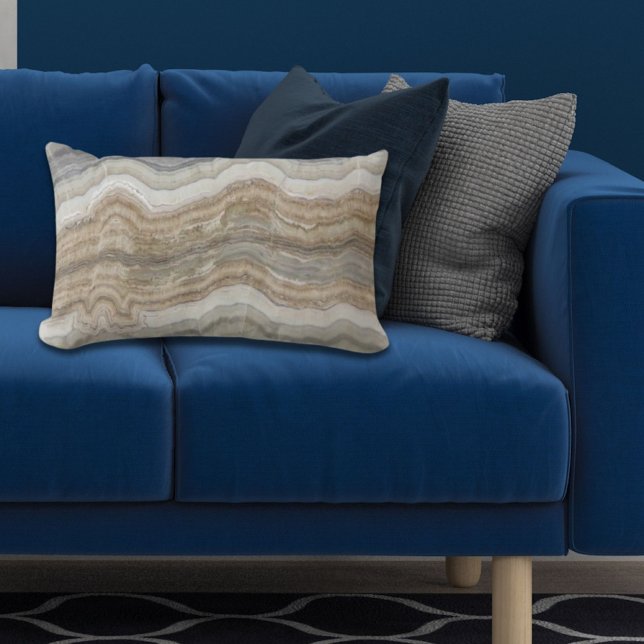 Minimalistischer skandinavischer Granitbrauner gra Lendenkissen (minimalist scandinavian granite brown grey marble lumbar pillow)