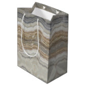 Minimalistischer skandinavischer Granitbrauner gra Mittlere Geschenktüte (Rückseite Schrägansicht)