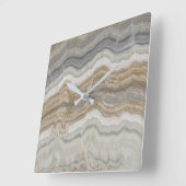 Minimalistischer skandinavischer Granitbrauner gra Quadratische Wanduhr (Winkel)