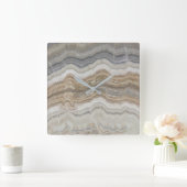 Minimalistischer skandinavischer Granitbrauner gra Quadratische Wanduhr (Zuhause)