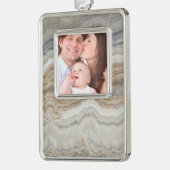 Minimalistischer skandinavischer Granitbrauner gra Rahmen-Ornament Silber (Links)