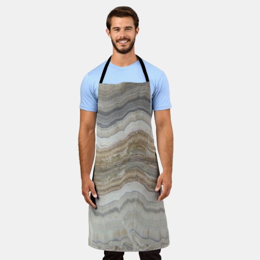 Minimalistischer skandinavischer Granitbrauner gra Schürze (Getragen)