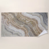 Minimalistischer skandinavischer Granitbrauner gra Strandtuch (Vorderseite)