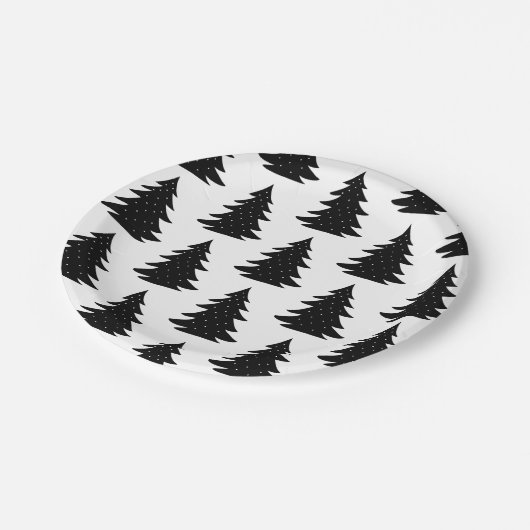 Minimalistischer skandinavischer Volksschwarzer We Pappteller (Schrägansicht)