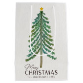 Minimalistischer skandinavischer Weihnachtsbaum Mittlere Geschenktüte (Rückseite)