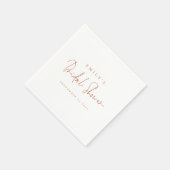 Minimalistischer Skriptname Datum Rust-Brautparty Serviette (Ecke)