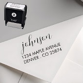 "Minimalistischer Skriptname und Adress-Selbstfärb Permastempel