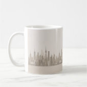 Minimalistischer Skyline Single Line Art Kaffeetasse (Links)