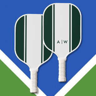 Minimalistischer Smaragdgrün-Streifen Moderner Mon Pickleball Schläger