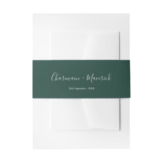 Minimalistischer Smaragdgrüner Hochzeit Einladungsbanderole