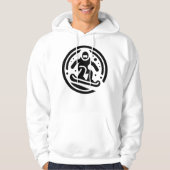 Minimalistischer Snowboarder Freestyle Jump Schwar Hoodie (Vorderseite)