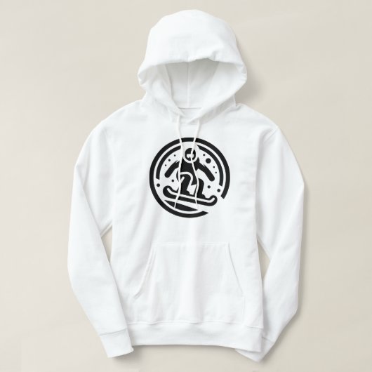 Minimalistischer Snowboarder Freestyle Jump Schwar Hoodie (Design vorne)