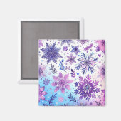 Minimalistischer Snowflake-Magnet Magnet (Vorderseite/Rückseite)