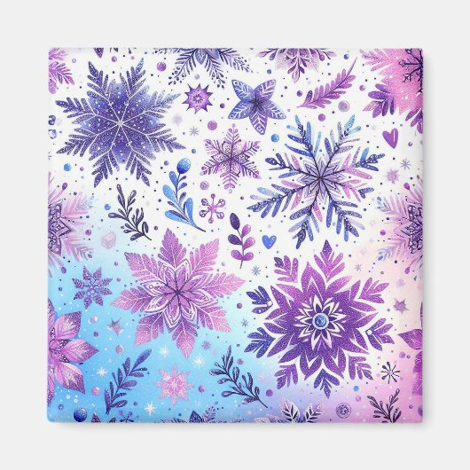 Minimalistischer Snowflake-Magnet Magnet (Vorne)