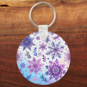 Minimalistischer Snowflake-Magnet Schlüsselanhänger (Vorderseite)