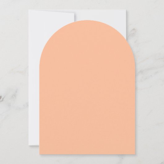 Minimalistischer Soft Peach Orange Retro Hochzeits Einladung (Rückseite)