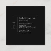 Minimalistischer Sommelier Wine Experte Quadratische Visitenkarte (Rückseite)