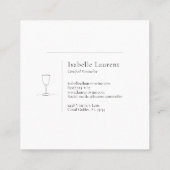 Minimalistischer Sommelier Wine Experte Telefonnummerkarte (Rückseite)