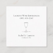 Minimalistischer Sommelier Wine Experte Telefonnummerkarte (Vorderseite)