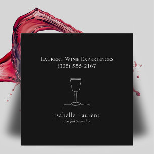 Minimalistischer Sommelier Wine Experte Telefonnummerkarte