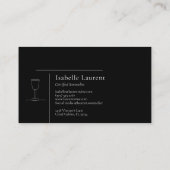 Minimalistischer Sommelier Wine Experte Visitenkarte (Rückseite)