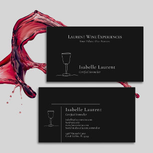 Minimalistischer Sommelier Wine Experte Visitenkarte