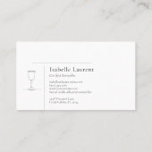 Minimalistischer Sommelier Wine Experte Visitenkarte (Rückseite)