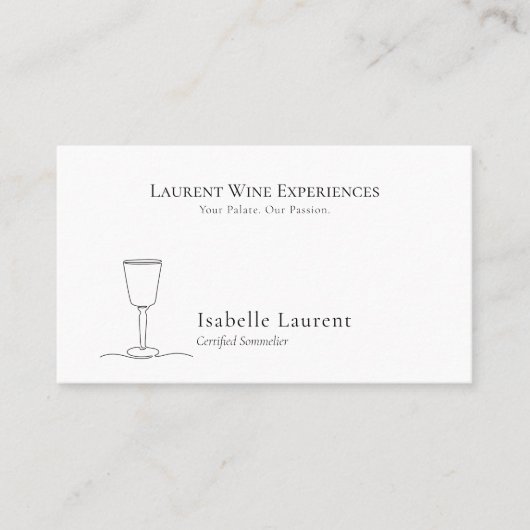 Minimalistischer Sommelier Wine Experte Visitenkarte (Vorderseite)