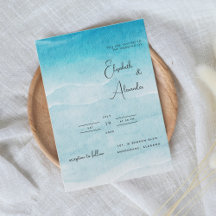 Minimalistischer Sommer Blue Ocean Beach Hochzeit