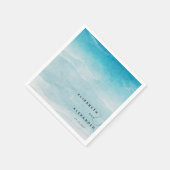 Minimalistischer Sommer Blue Ocean Beach Hochzeit Serviette (Ecke)