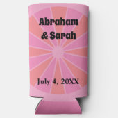 Minimalistischer Sommer Pink Grapefruit-Gastgesche Selters Dosenkühler (Rückseite)