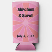 Minimalistischer Sommer Pink Grapefruit-Gastgesche Selters Dosenkühler (Vorderseite)