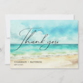 Minimalistischer Sommerstrand Dankeskarte (Vorderseite)