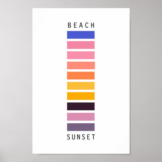 Minimalistischer Sonnenuntergang am Strand Poster (Vorne)