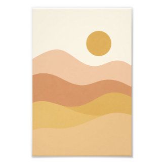 Minimalistischer Sonnenuntergangs-Abstrakt-Landsch Fotodruck