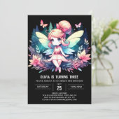 Minimalistischer Spaß Fairy Birthday Einladung (Stehend Vorderseite)