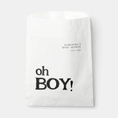 Minimalistischer Spaß Oh Boy Baby Shower Geschenktütchen (Vorderseite)