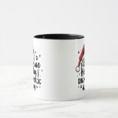 Minimalistischer Spaß Weihnachtshut und Typografie Tasse (Zentrum)