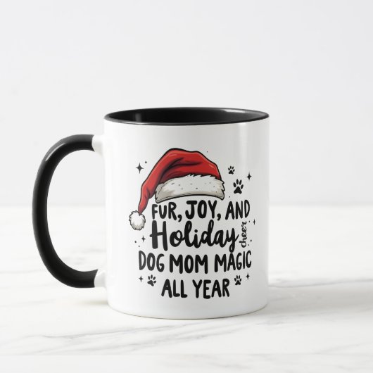 Minimalistischer Spaß Weihnachtshut und Typografie Tasse (Links)