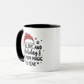 Minimalistischer Spaß Weihnachtshut und Typografie Tasse (Vorderseite Links)