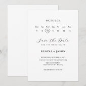 Minimalistischer Speichern Sie das Datum Kalender Save The Date (Vorne/Hinten)