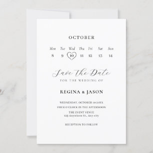 Minimalistischer Speichern Sie das Datum Kalender Save The Date