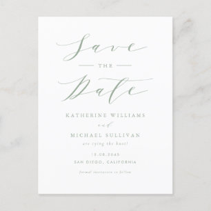 Minimalistischer SQL-QR-Code für Sage Green Save t Postkarte