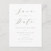 Minimalistischer SQL-QR-Code für Sage Green Save t Postkarte (Vorderseite)