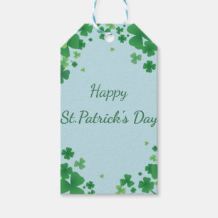 Minimalistischer St. Patrick’s Day Kleeblattrahmen Geschenkanhänger